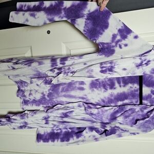 Purple Tie-Dye Open Cardigan